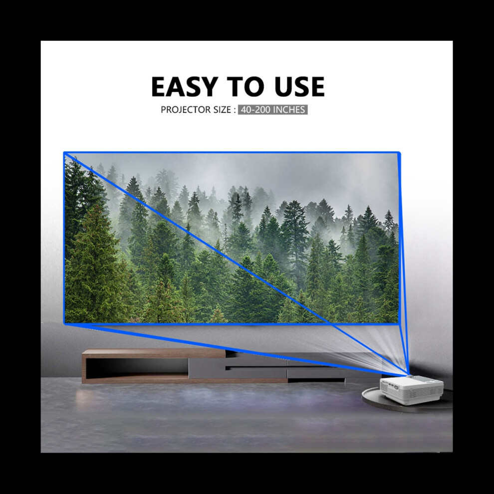 1080P Projector 12000Lm Home Theater Video Projector With Wifi+Bt For Hd, Usb, Vga, Av, Ios And Android Phone(Uk Plug) 4762019289055