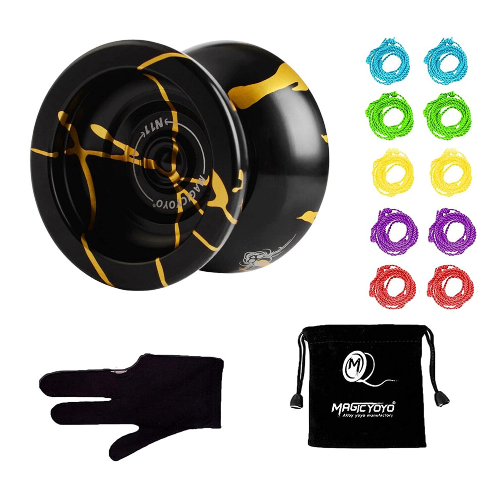 MAGICYOYO N11 Alloy Aluminum Professional Yoyo Unresponsive YoYo Ball with Bag, Glove and 10 Strings