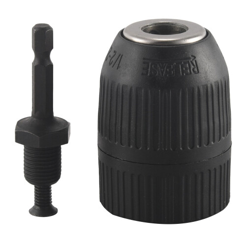 1/2inch Keyless Drill Chuck Drill Chuck Adapter for Impact Driver Quick Connect 2