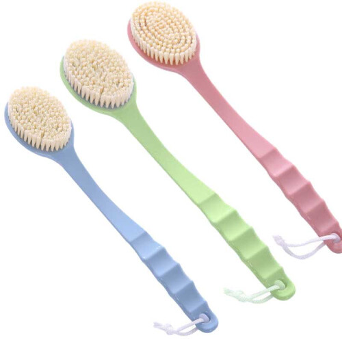 Set Of 3 Long Handled Body Bath Shower Back Brush Scrubber Skin On Onbuy