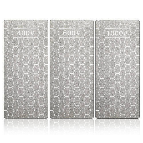 3Pcs Diamond Sharpening Stone Set Diamond Plate Sharpening Stone Professional Bench Stone(400 , 600 , 1000 )