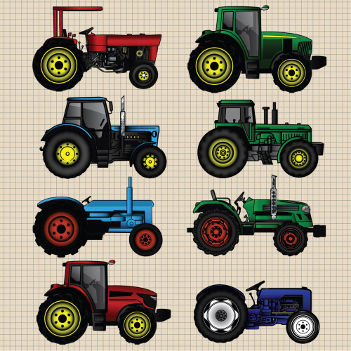 Tractor Greetings Card (150x150 Blank) 1