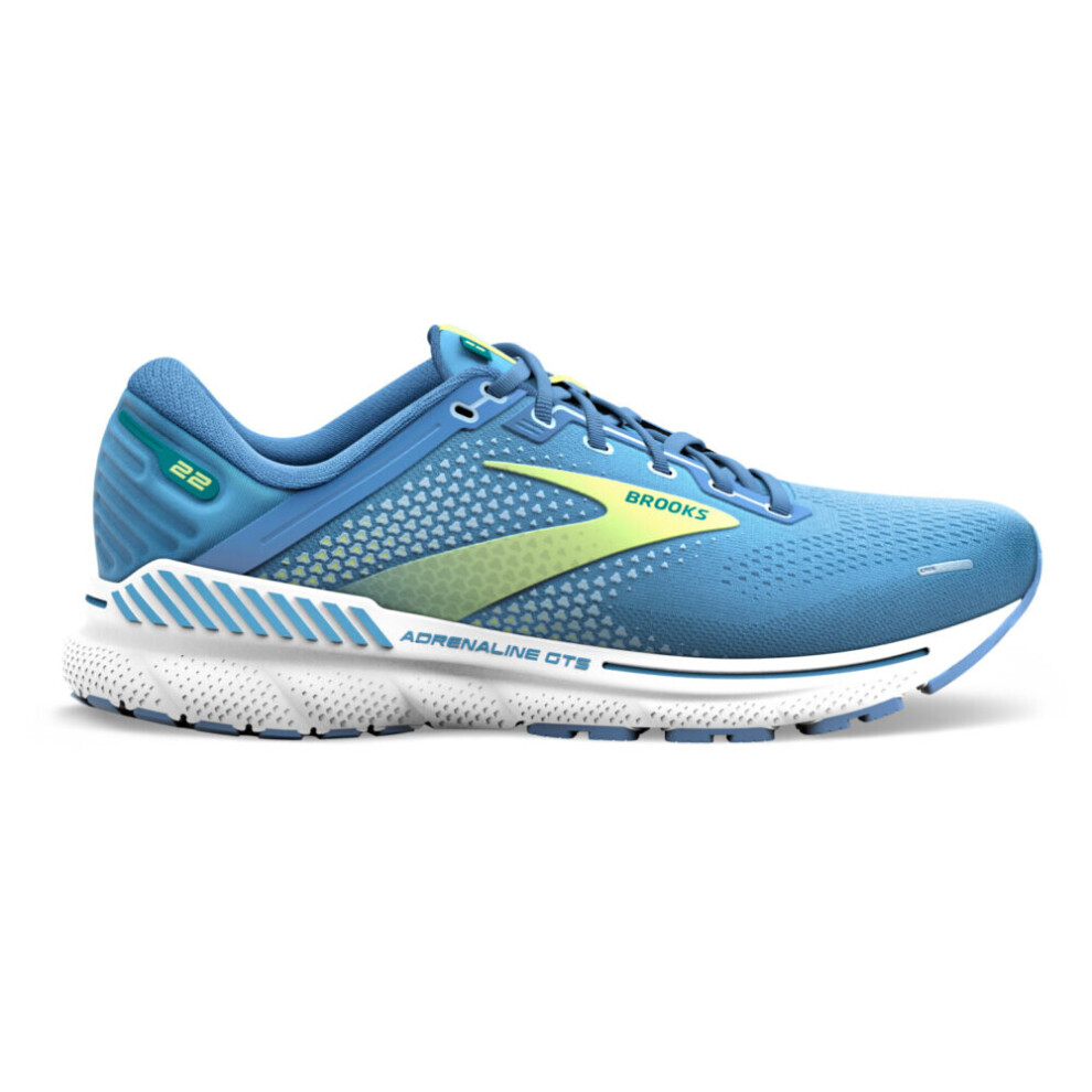 (4.5 UK) Brooks Adrenaline GTS 22 Women's Running Shoes, Silver Lake Blue/Green/White