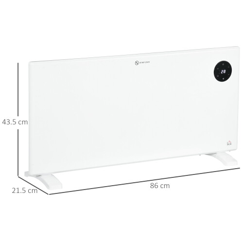 Homcom 2000W Electric Convector Heater, Quiet Space Heater with LED Display, White 1