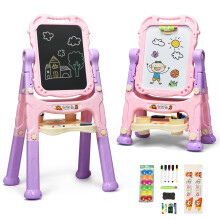 Children's Easel Magnetic&Double Sided w/Adjustable Height Accessories