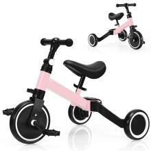 3-In-1 Toddler Bike Convertible Kids Tricycle 3-Wheel Baby Trike