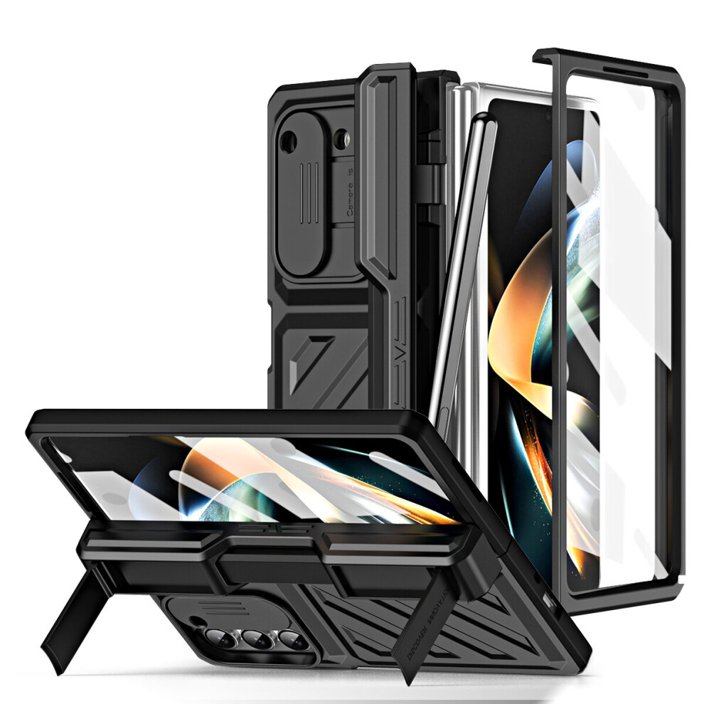 (for Samsung Galaxy Z Fold 4, Black) Magnetic Hinge 360Â° Protective Hard Case