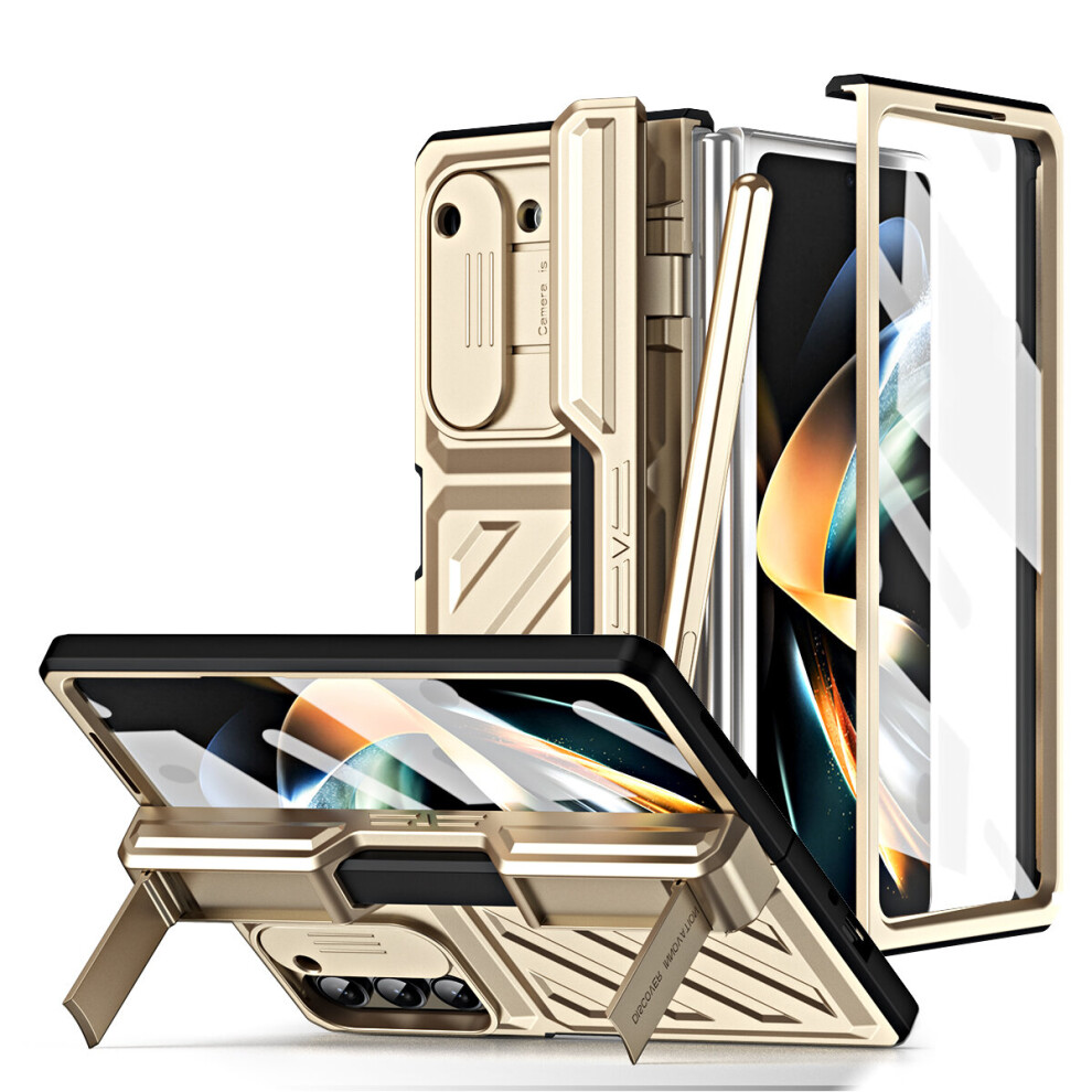 (for Samsung Galaxy Z Fold 4, Gold) Magnetic Hinge 360Â° Protective Hard Case