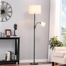 2 Light Floor Standing Lamp with Adjustable Head