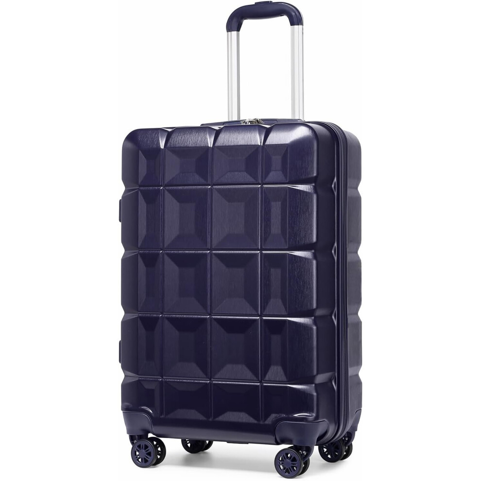 (20 inch) Kono ABS Hard Shell Travel Trolley Suitcase Check in Luggage with TSA Lock and 4 Spinner Wheels - Navy