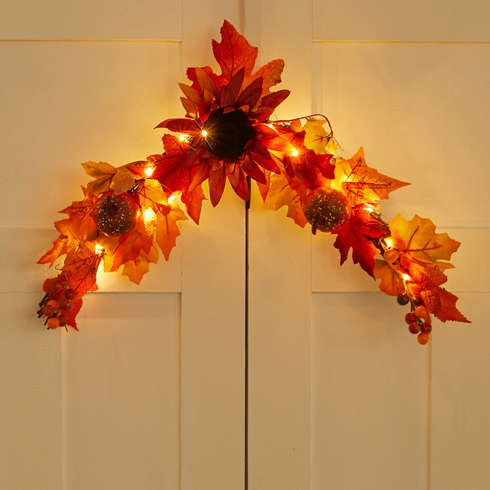 Maple Leaves Door Pendant Artificial Sunflower Floral Swag for Front Door