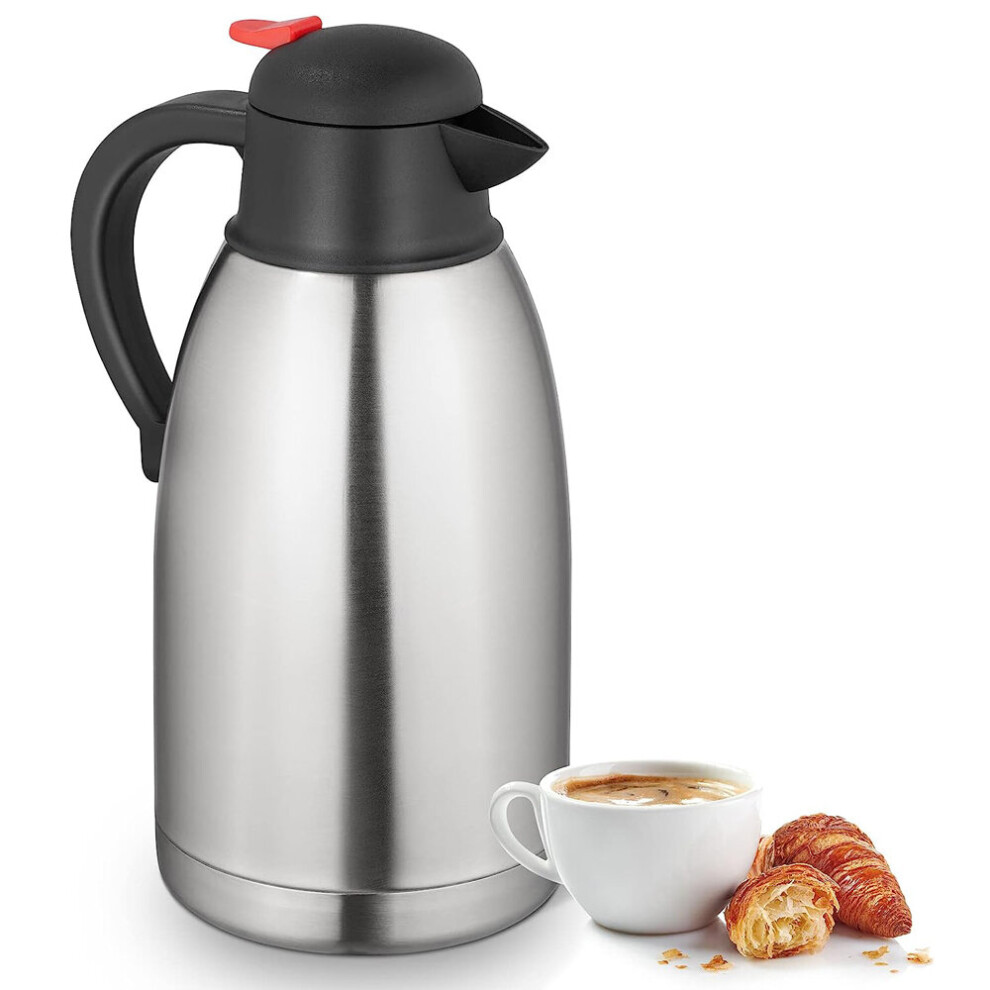 2L Stainless Steel Vacuum Flask Tea Coffee Insulated Dispenser Kettle