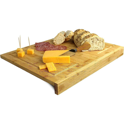 Counter Edge Bamboo Kitchen Cutting Chopping Board Secure Wooden 1