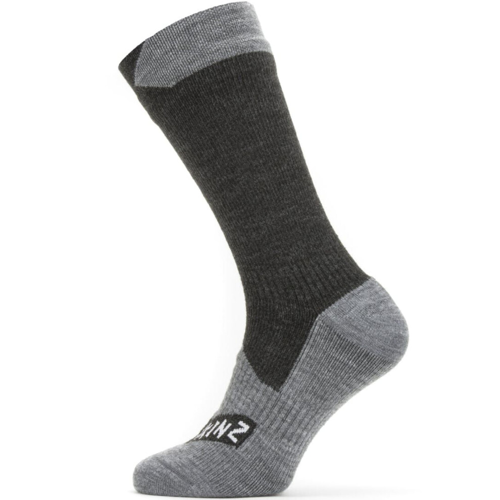 Sealskinz (M, Marl) Raynham Waterproof All Weather Mid Socks Black/Grey