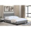 Comfy Living (3ft Single, No Mattress) Modern Fabric Bedframe Light Grey 1
