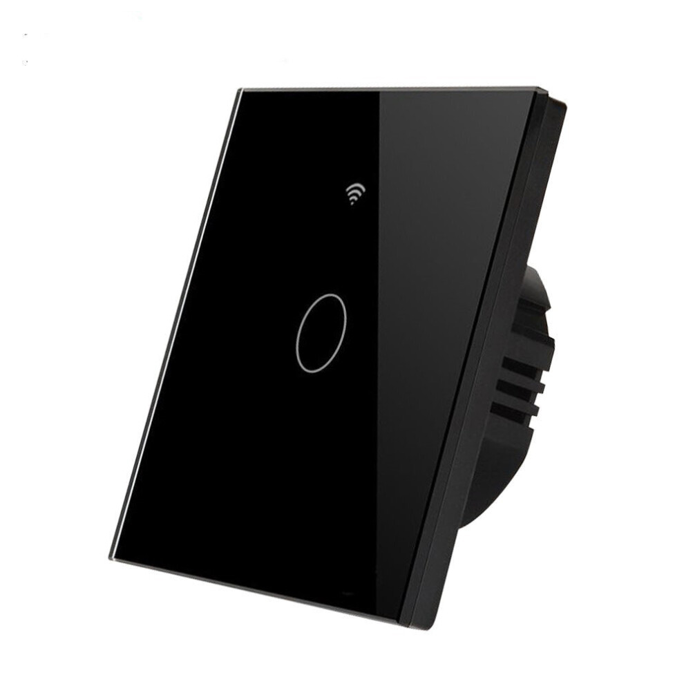 1 Gang Smart Touch Switch with Timer, Black Body, APP & Voice Control, Smart Alexa Light Switch Works with Amazon and Google Home, No Neutral Required