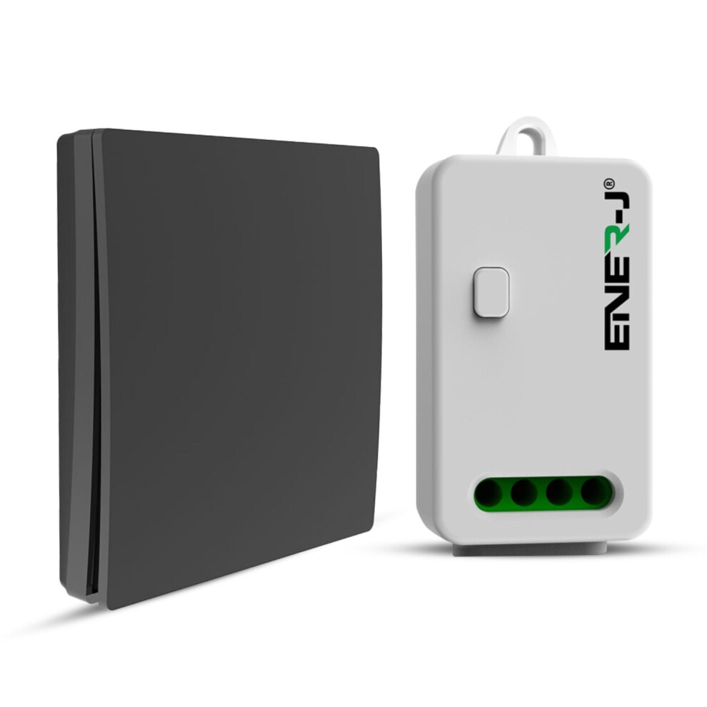 ENER-J 1 Gang Wireless Kinetic Switch, Black + 500W RF Receiver