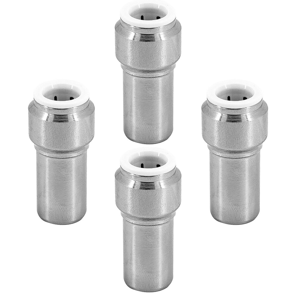 Radiator Valve 15mm x 10mm Pushfit Chrome Speed Fit Reducing Straight Compression Stem (Pack of 4)