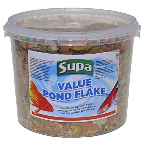Supa Value Pond Flake Fish Food, 3 Litre Bucket Premium Quality Koi