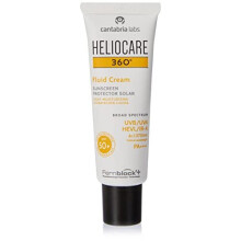 Heliocare 360 Fluid Cream SPF50+ 50ml / Sun Cream For Face/Daily UVA, UVB Visible light and infrared-A Anti-Ageing Sunscreen Protection/Dry and Normal