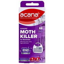 Acana Hanging Moth Killer & Freshener, 4 Pack - Lavender Fragrance, Natural Oils - For Wardrobes - Protects Clothing & Bedding - Each Lasts 6 Months