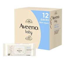 Aveeno Baby Daily Care Wipes - Gentle, Fragrance-Free for Sensitive Skin, 12 Pack (864 Wipes)
