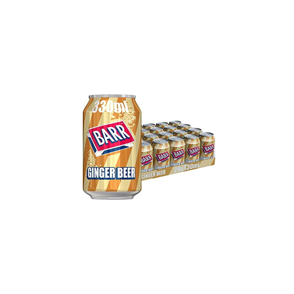 BARR since 1875, Ginger Beer, 24 pack Fizzy Drink Cans, Low Sugar, 24 x 330 ml