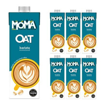 MOMA Barista Oat Drink - 6 x 1L - 100% Plant Based Vegan - Perfect for Frothy Coffee - Made with the whole of the oat for fibre and delicious flavour