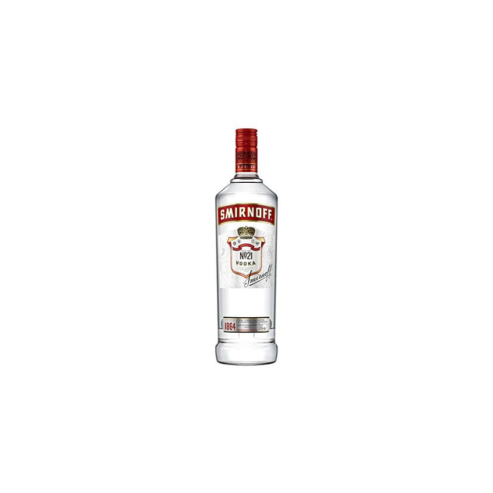 Smirnoff No. 21 Vodka, Red Label, World's number 1 vodka, 37.5 % Vol, 1L