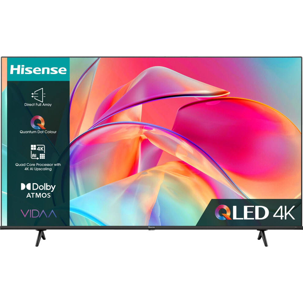 Hisense 43E7KQTUK 43" QLED 4K Ultra HD Smart TV - Black 