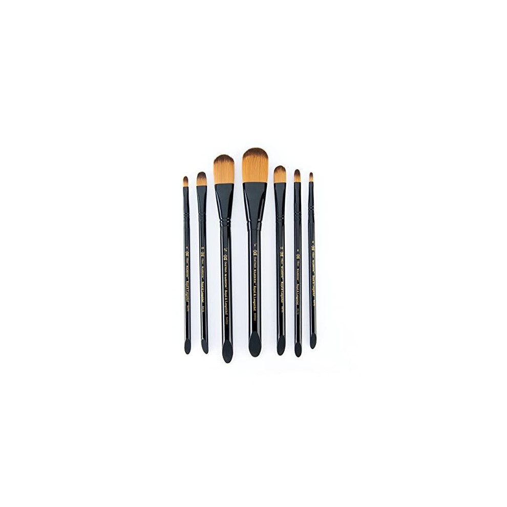 Majestic Royal and Langnickel Short Handle Paint Brush Set, Filbert and Oval Wash, 7-Piece