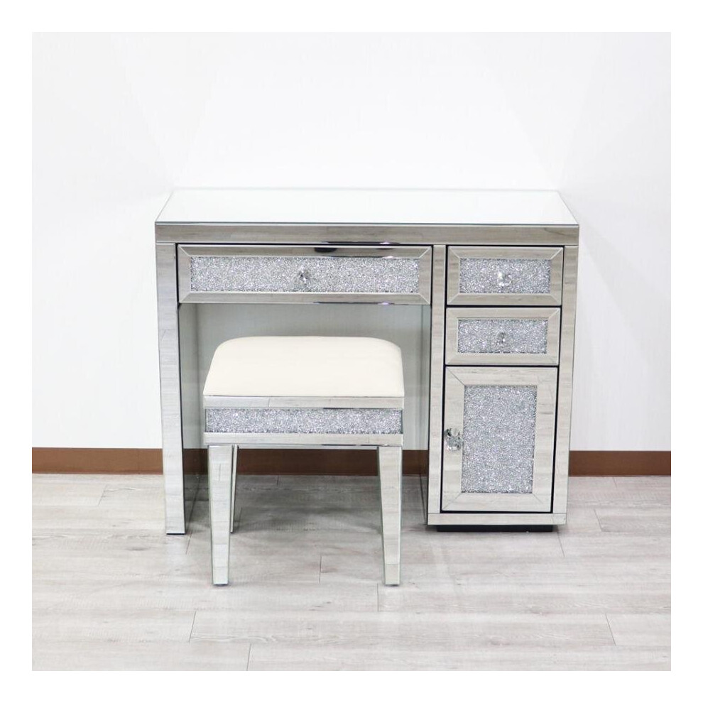Crushed diamond dressing table featuring an exquisite design