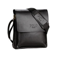 (23x26x7cm) Polo Men's Casual Waterproof Leather Shoulder Bag