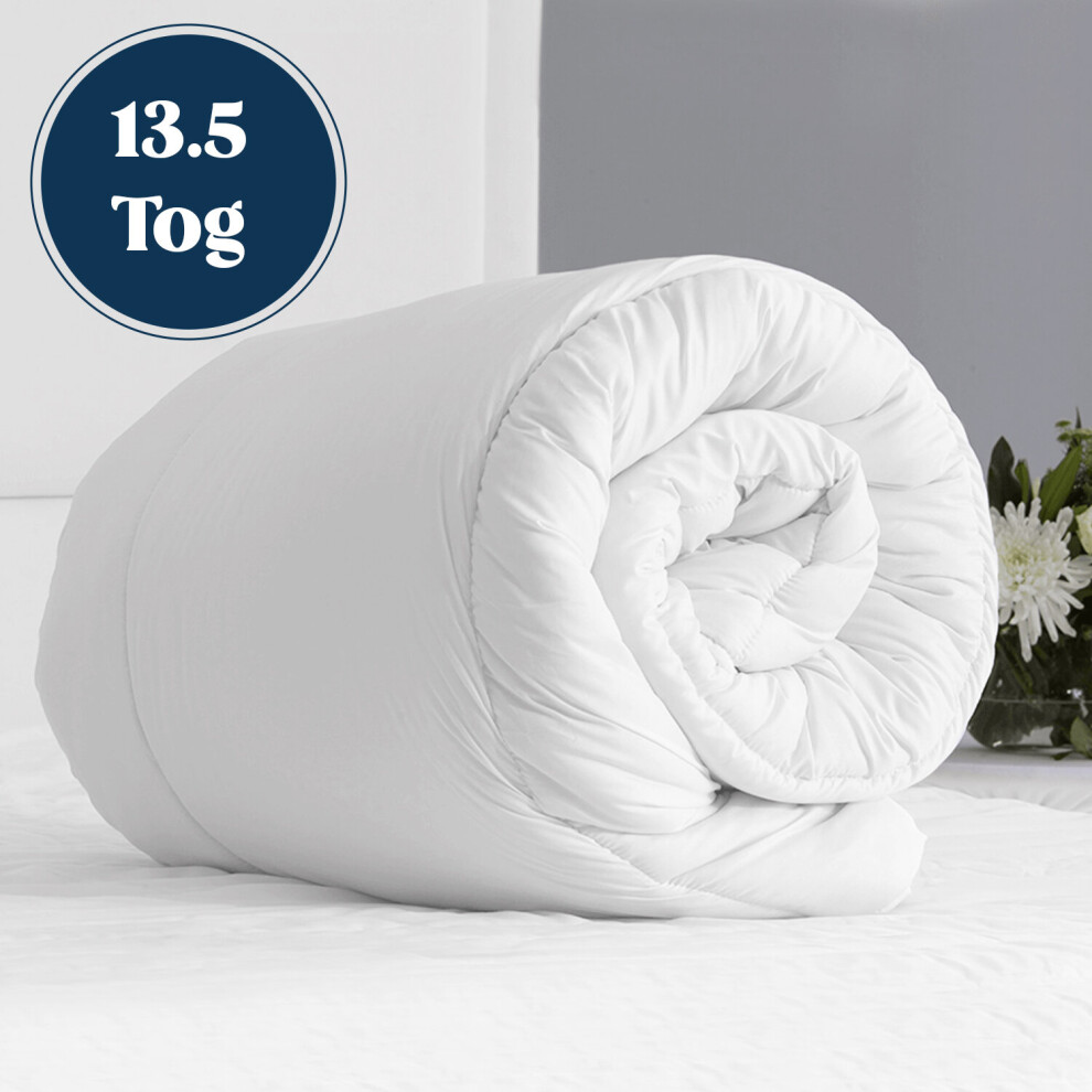 (Single: (135 x 200)cm, 13.5 TOG) Down Duvet Quilt Tog Luxury Hotel Quality Winter Warm Duvet Tog 10.5,13.5 & 15