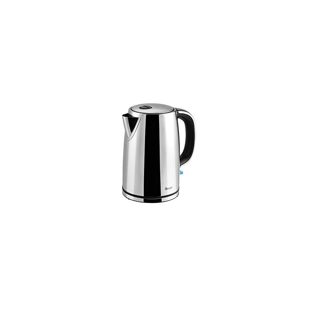 Swan SK14060N, Classic Jug Kettle, Polished Stainless Steel, 2200 W, 1.7 Litres, Silver