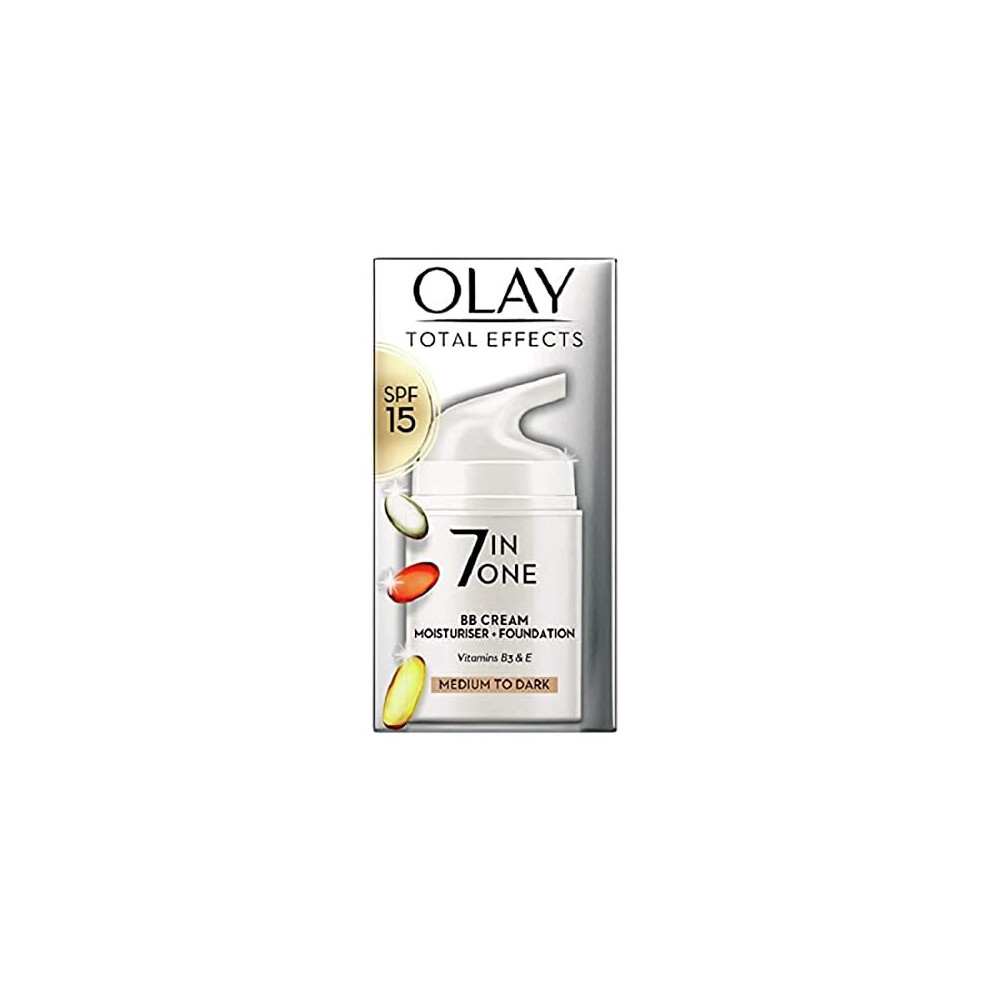 Olay Total Effects 7in1 BB Cream, Medium To Dark, Face Cream With SPF15 and Niacinamide, 50ml