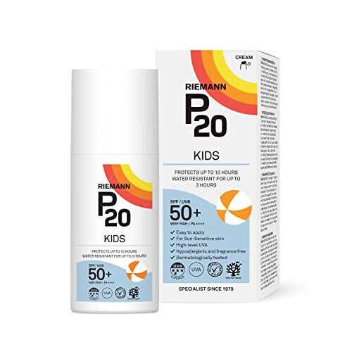 Riemann P20 RIEMANN P20 Sun Cream For Kids SPF50+ ml Long Lasting Protection for up to 10 Hours Water Resistant, white, 200 millilitre 1