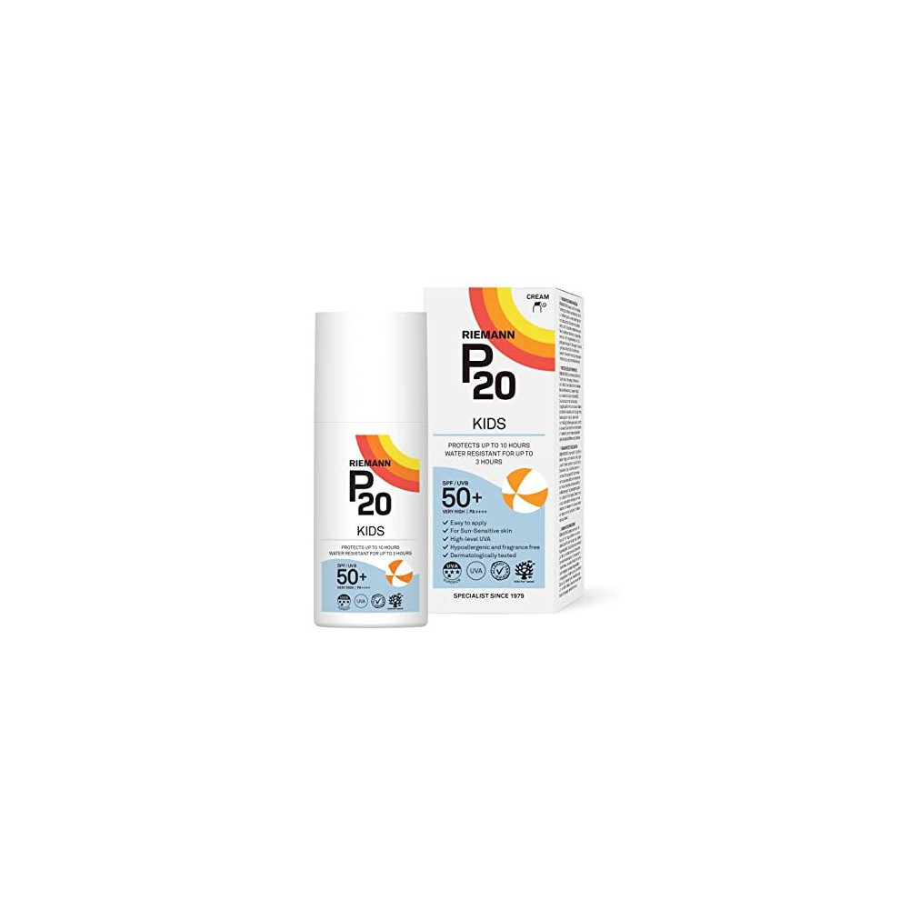 RIEMANN P20 Sun Cream For Kids SPF50+ ml Long Lasting Protection for up to 10 Hours Water Resistant, white, 200 millilitre