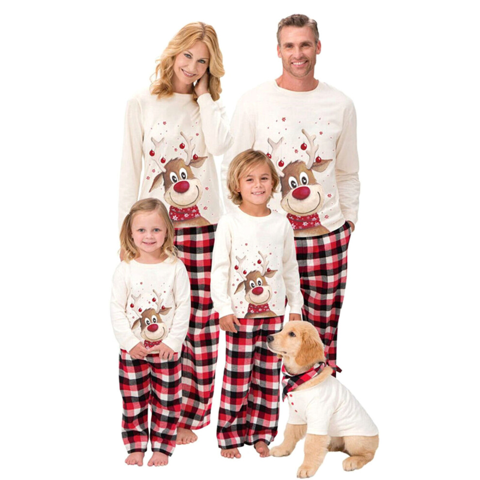 (  Kids-8 Years) Family Matching Christmas Pyjamas Adult Kids Xmas Nightwear Pajamas Pjs Set