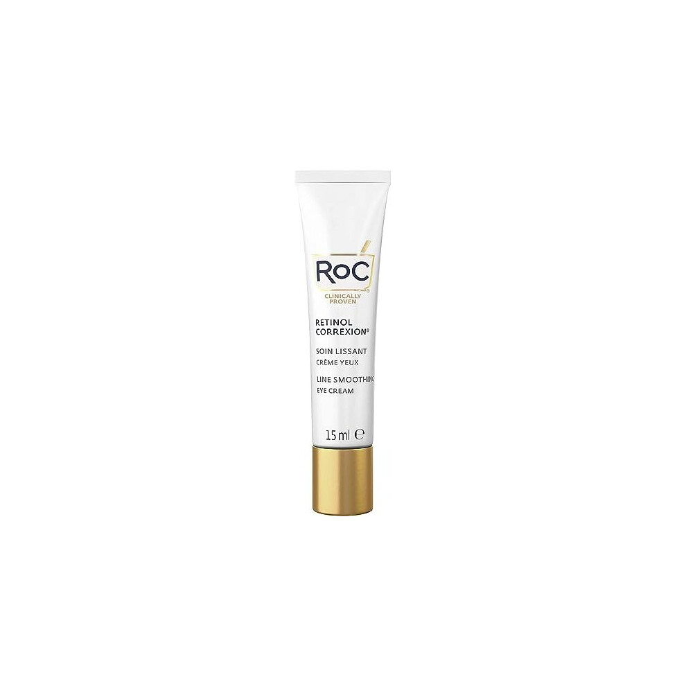 RoC - Retinol Correxion Line Smoothing Eye Cream - Visibly Reduces Puffiness & Dark Circles - Anti-Wrinkle and Ageing - 15 ml