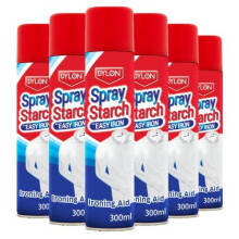 Dylon 2-in-1 Starch Spray with Easy Iron, Ironing Aid That Restores Look of Fabric and Helps Remove Creases - 300 ml (Pack of 6)