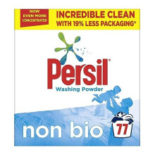 Persil Non Bio Washing Powder XXL Family Pack 100% recyclable pack for stain removal that's gentle next to sensitive skin 77 Wash 3.85 kg