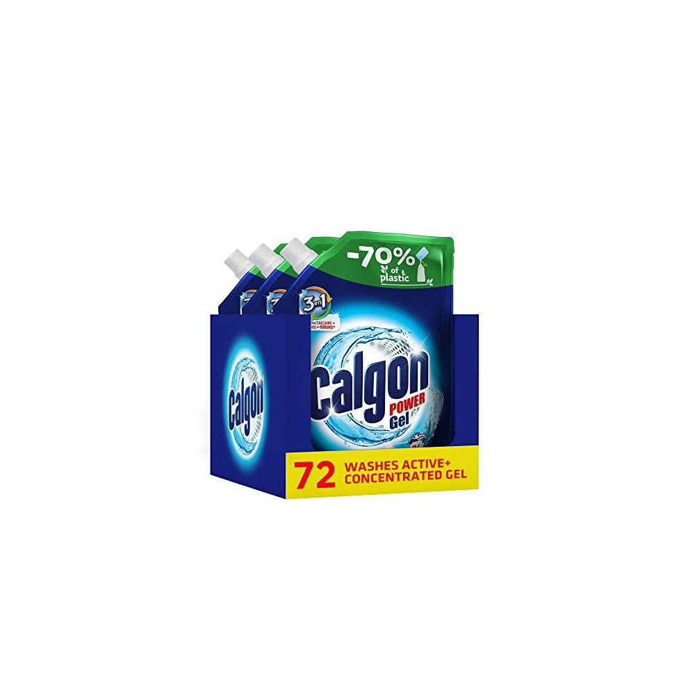 Calgon Gel 3-in-1 Refills, Washing Machine Cleaner, Removes Odours, Limescale & Residue, Deep Clean, 1.2 L Refills, Pack of 3