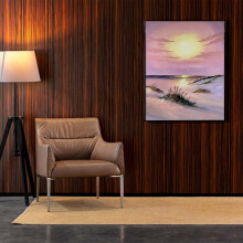 (Tranquility of the Sunset Canvas Hand Painting) Hand painting Canvas Wall Art Paper Machine Print modern decor Framed aluminium / Plastic Frame