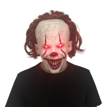 (  Smile) Halloween Men Kids Stephen King's It Pennywise Clown Cosplay Mask Costume Outfit