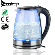 1.8L Electric Kettle Glass 360 Blue LED Illuminated Portable Jug 2000W