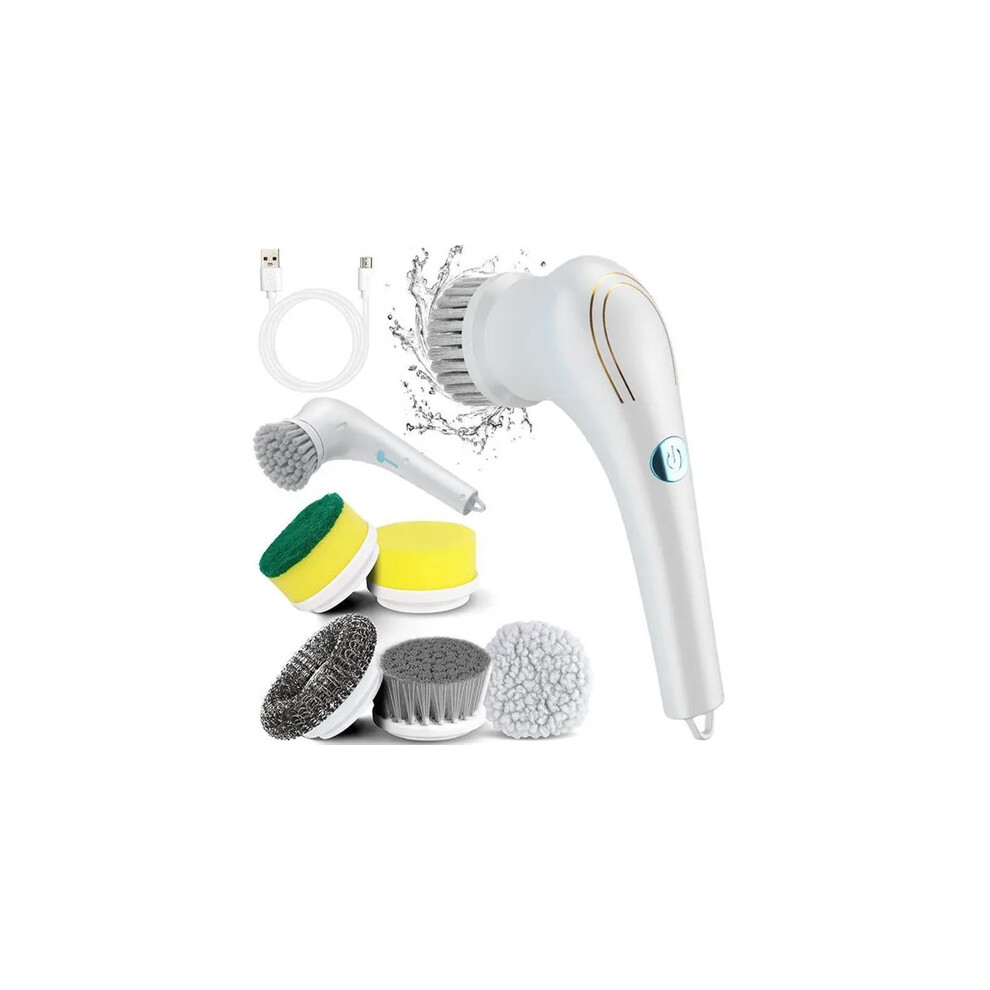 Electric Cleaning Brush Cordless Power Scrubber With 5 Replaceable Brush Heads For Bathtub Floor Wall Tile Toilet Window Sink