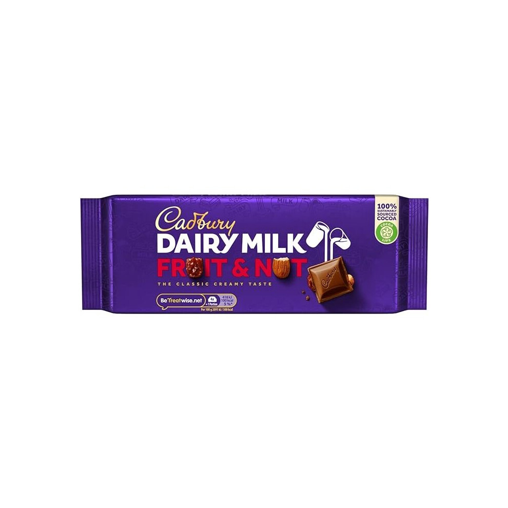 Cadbury Dairy Milk Fruit And Nut Chocolate Bar, 110g