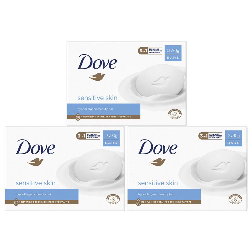 (Buy 3 - Sensitive) Dove Moisturising Beauty Cream Bar, 2x90g