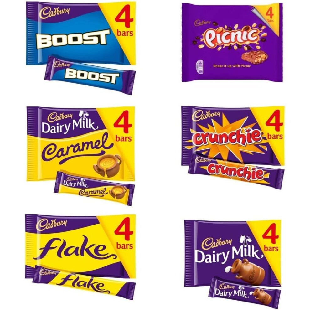 Cadbury Crunchie Chocolates Gift Bundle | Boost Bar 4 x 40g